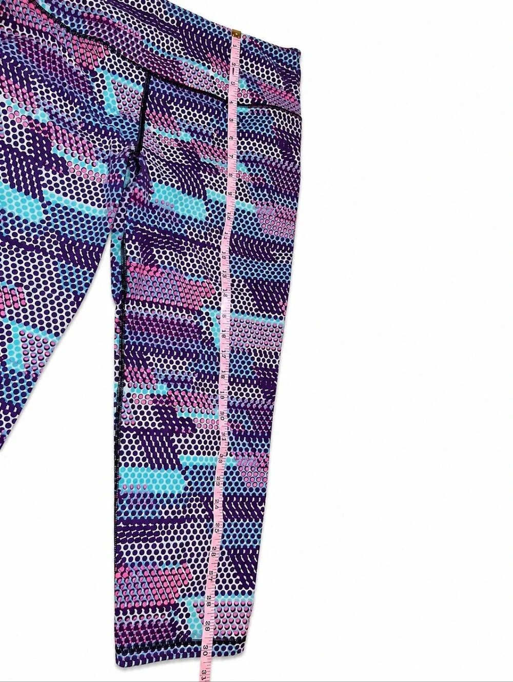 Victoria Sport Knockout Capri Yoga Leggings XS Purple Pink Blue Athletic Compres